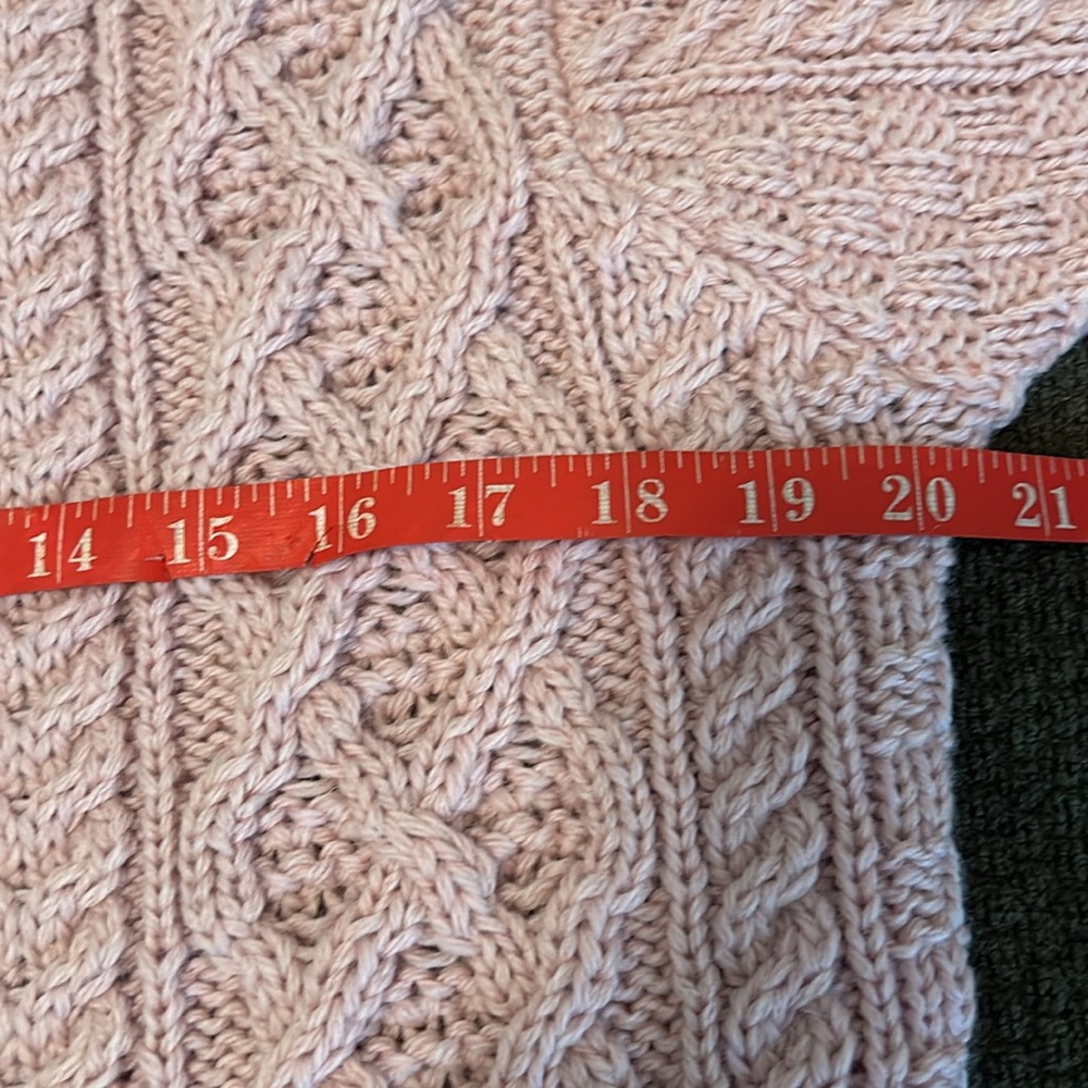 Pale pink imported wool crew neck sweater